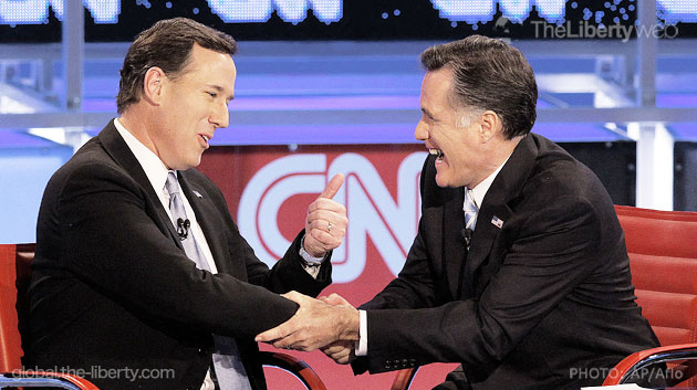 The interview with the guardian spirits of Romney and Santorum. Who will bring “the Strong America” back again?